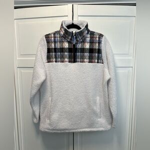 Vera Bradley Perfectly Plaid Teddy Fleece 1/4 Zip Pullover Size Women’s Large